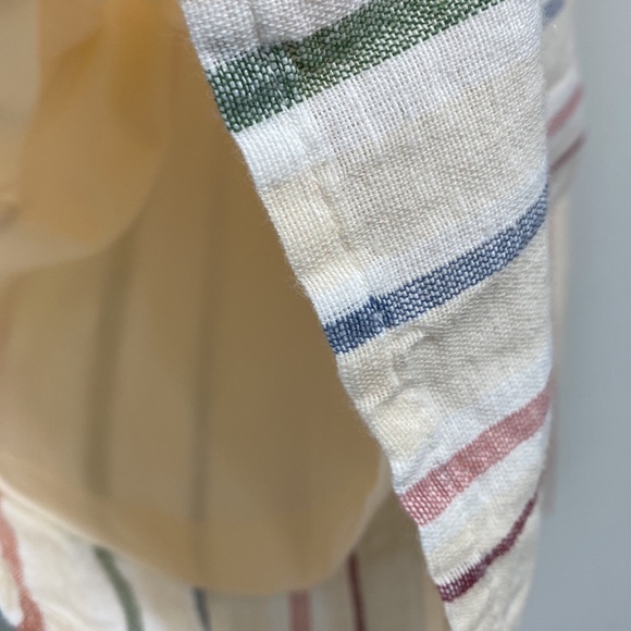 Cotton Linen Striped Sleeveless V Neck Wide Leg Jumpsuit - Picture 8 of 11